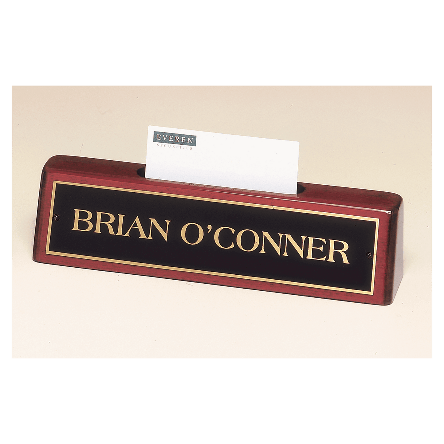 Rosewood Nameplate with Business Card Holder