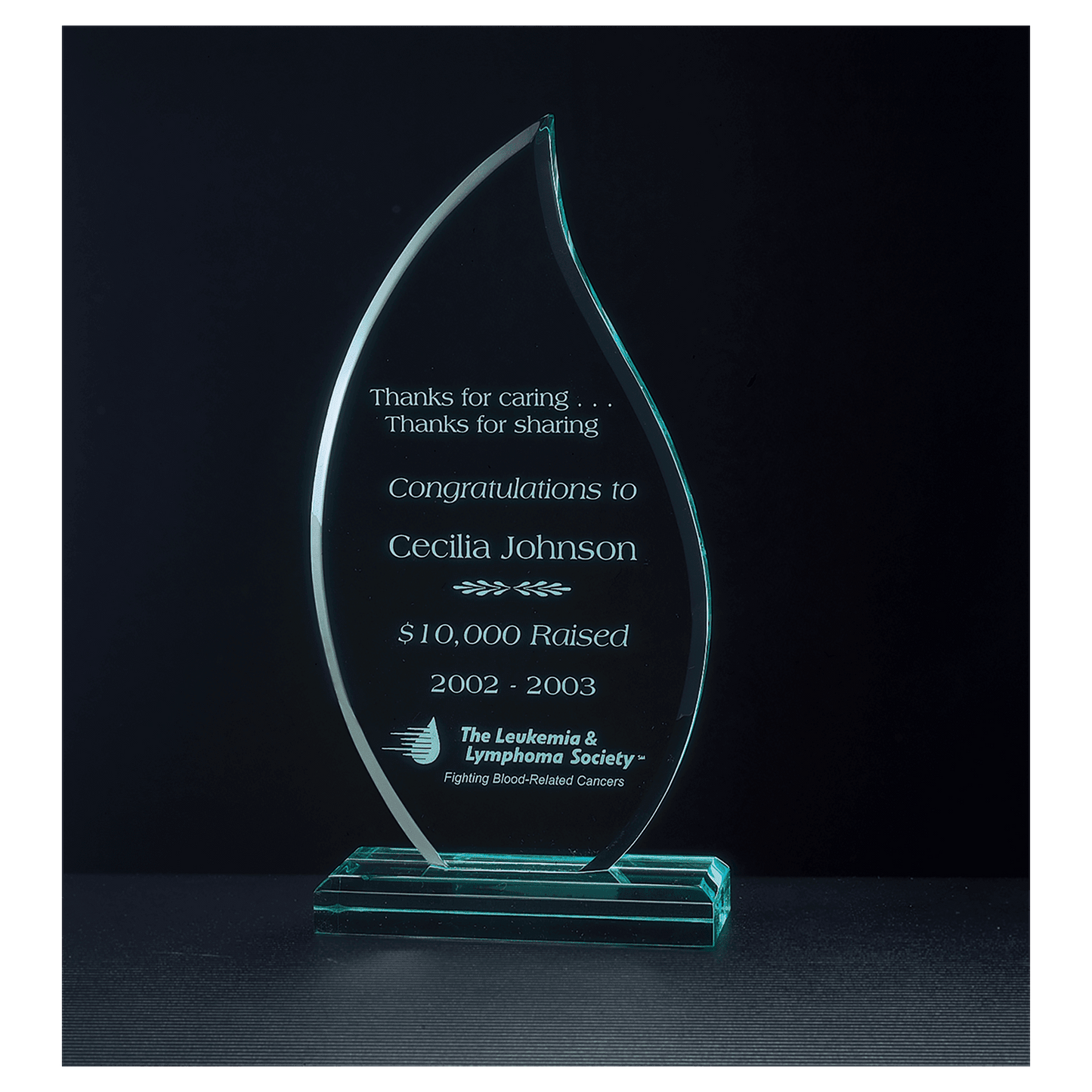 Flame Series Jade Acrylic Award