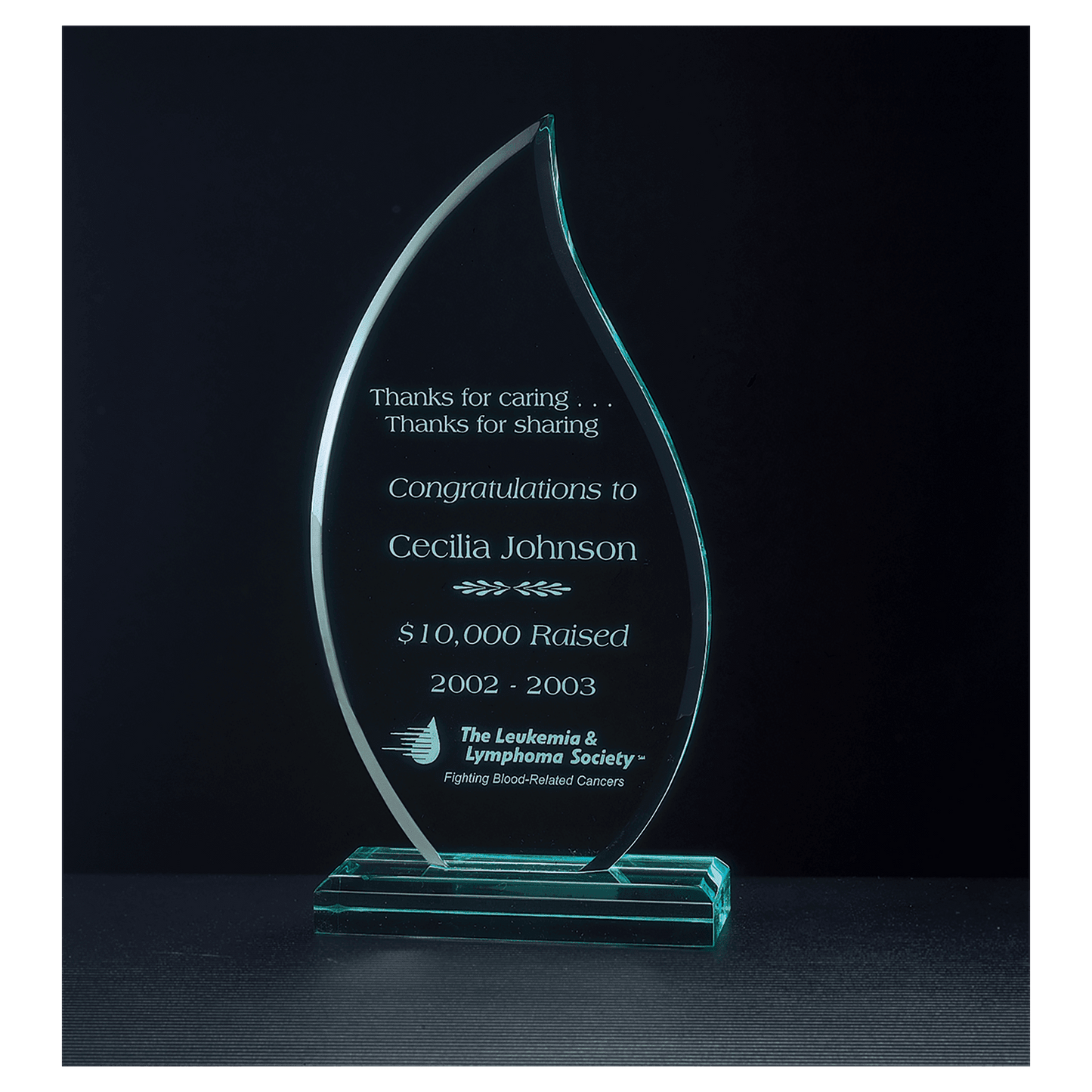Flame Series Jade Acrylic Award
