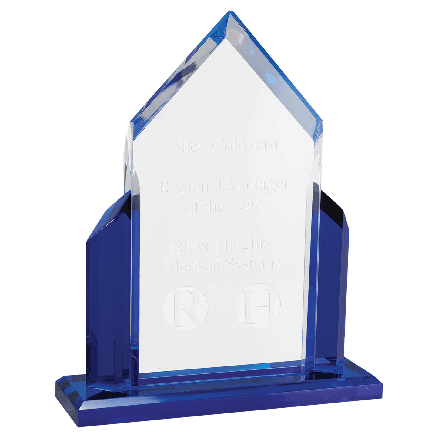 Peak Series Acrylic with Blue Accents, Black Base