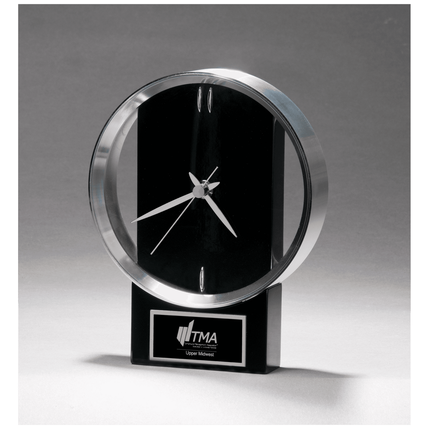 Modern Design Clock w/Brushed Silver Bezel