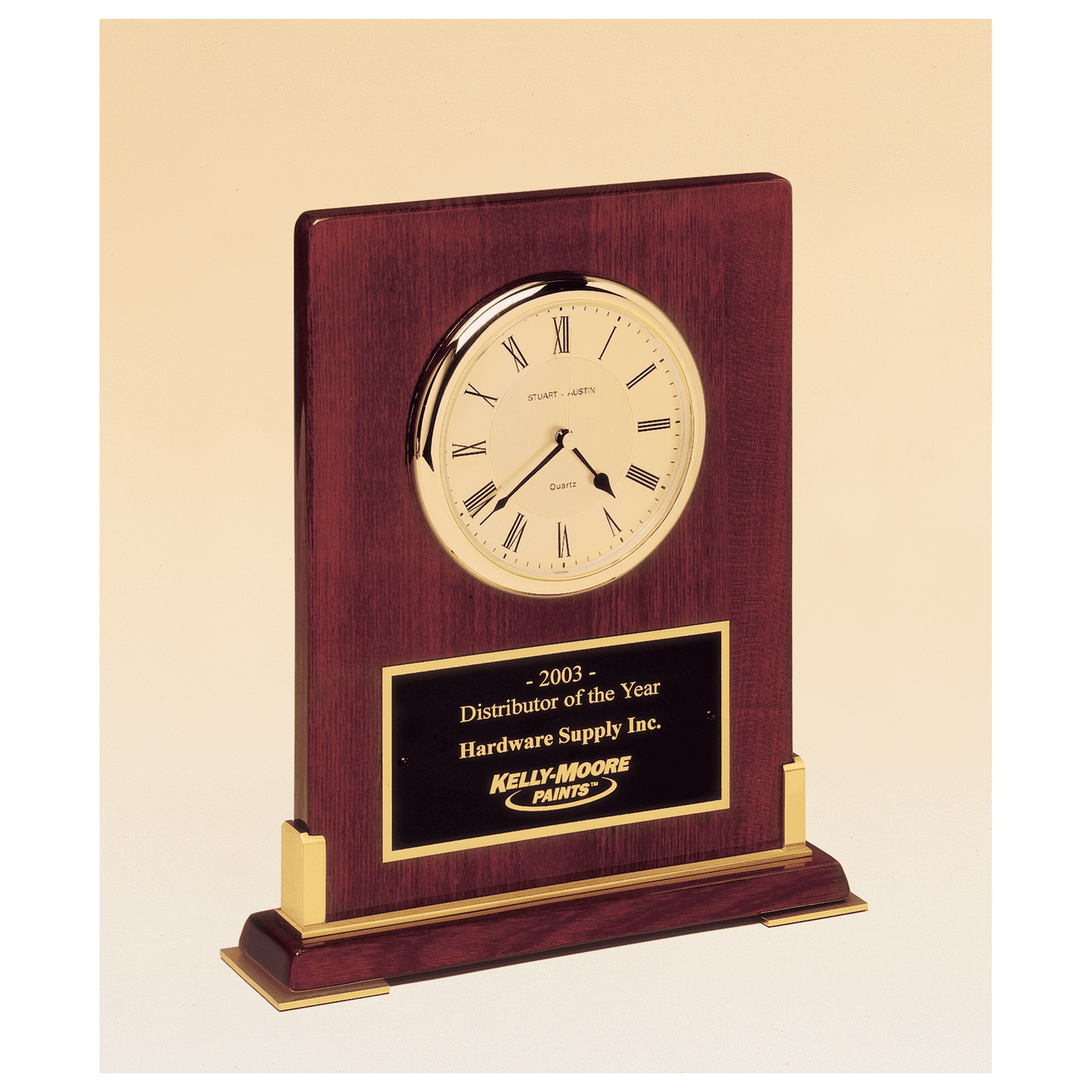 Rosewood Piano Finish Wood Desktop Clock