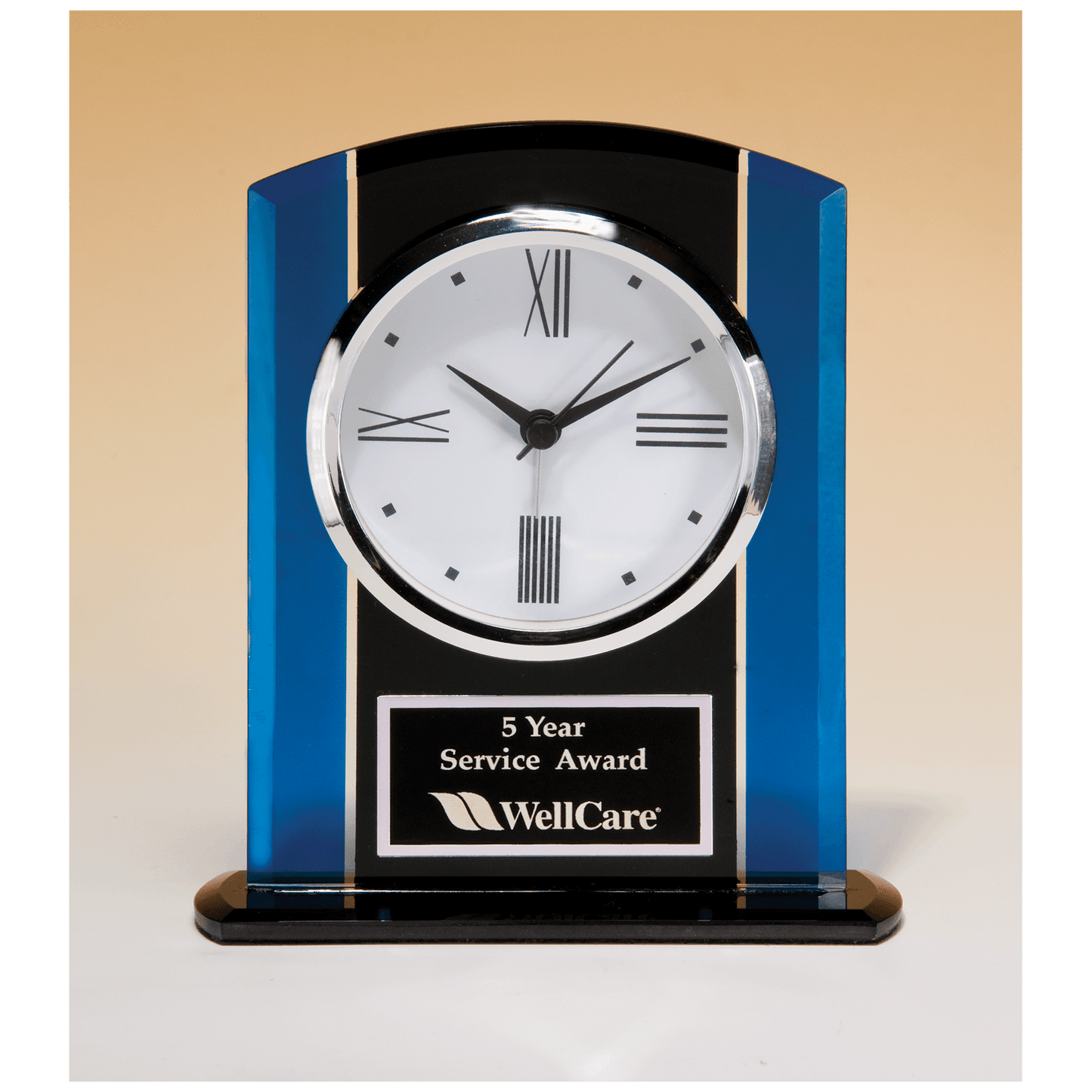 Black and Blue Glass Clock