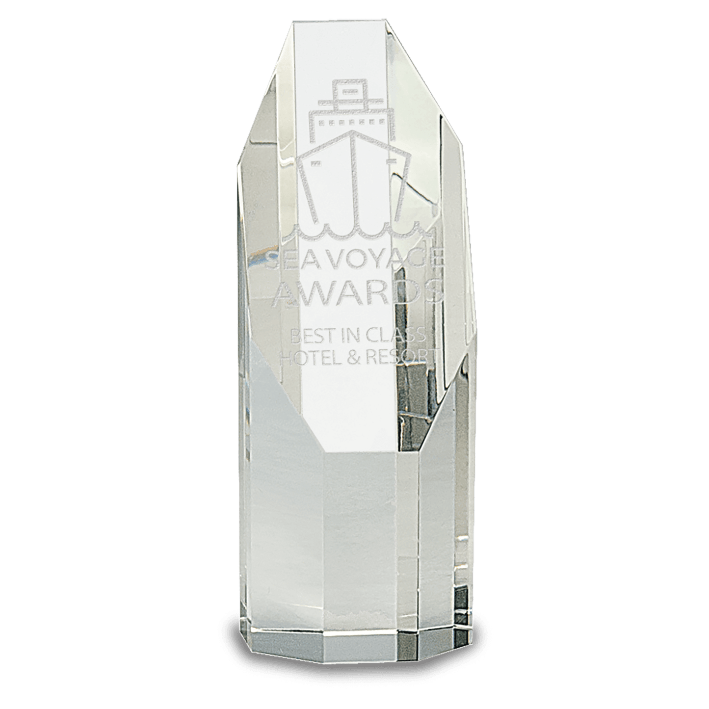 Clear Octagon Slant-Top Crystal Tower