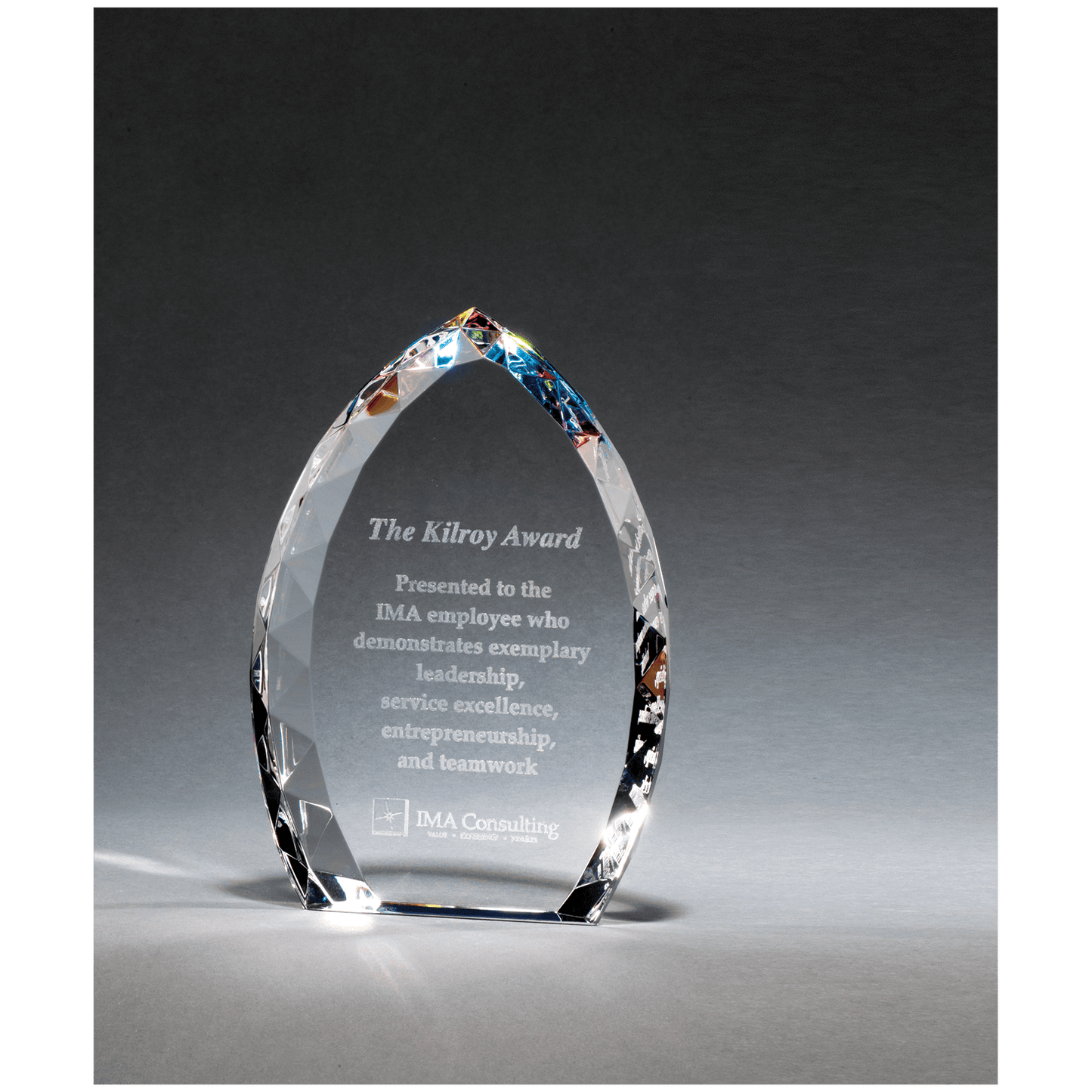 Crystal Flame with Jeweled Edge and Prism-Effect