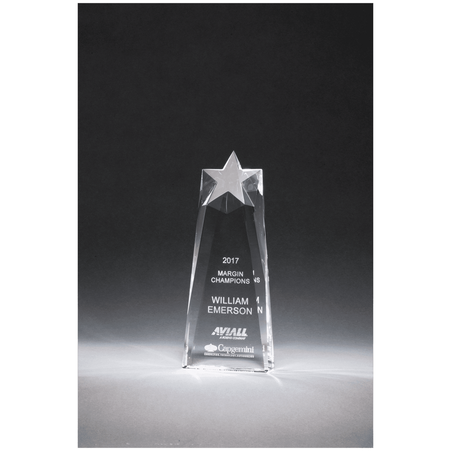 Star Trophy Carved From a Block of Crystal