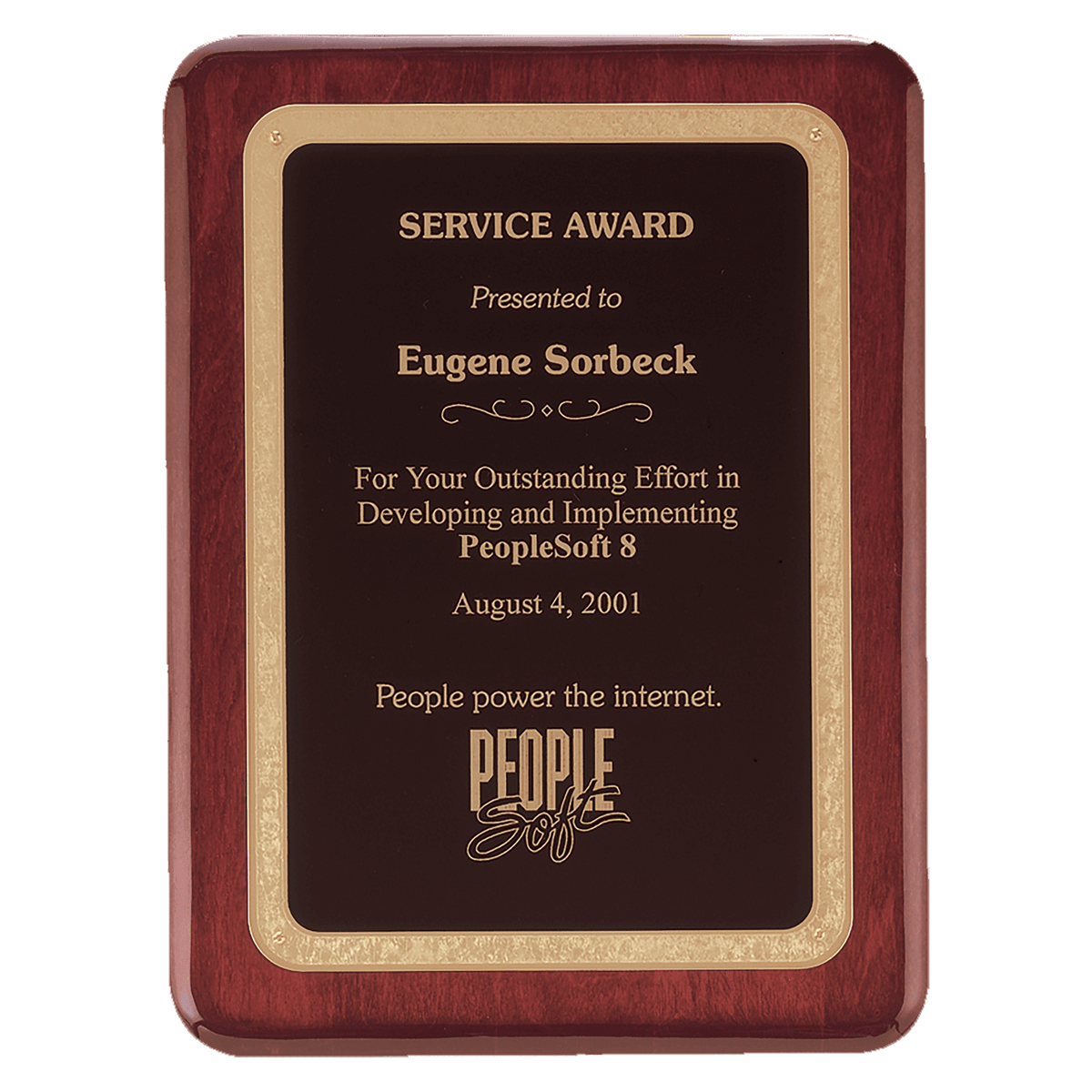 Rosewood Piano Finish Plaque with Rounded Corners