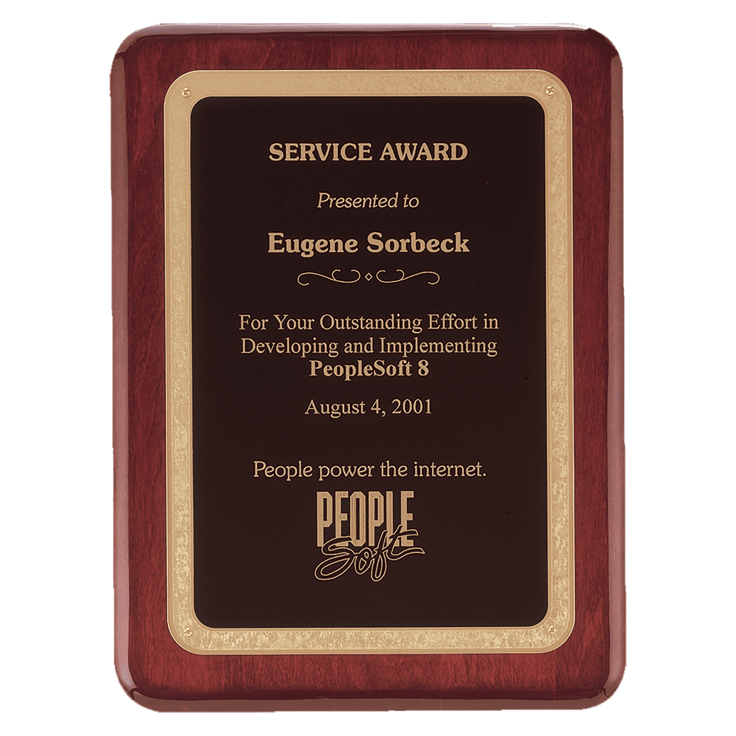 Rosewood Piano Finish Plaque with Rounded Corners