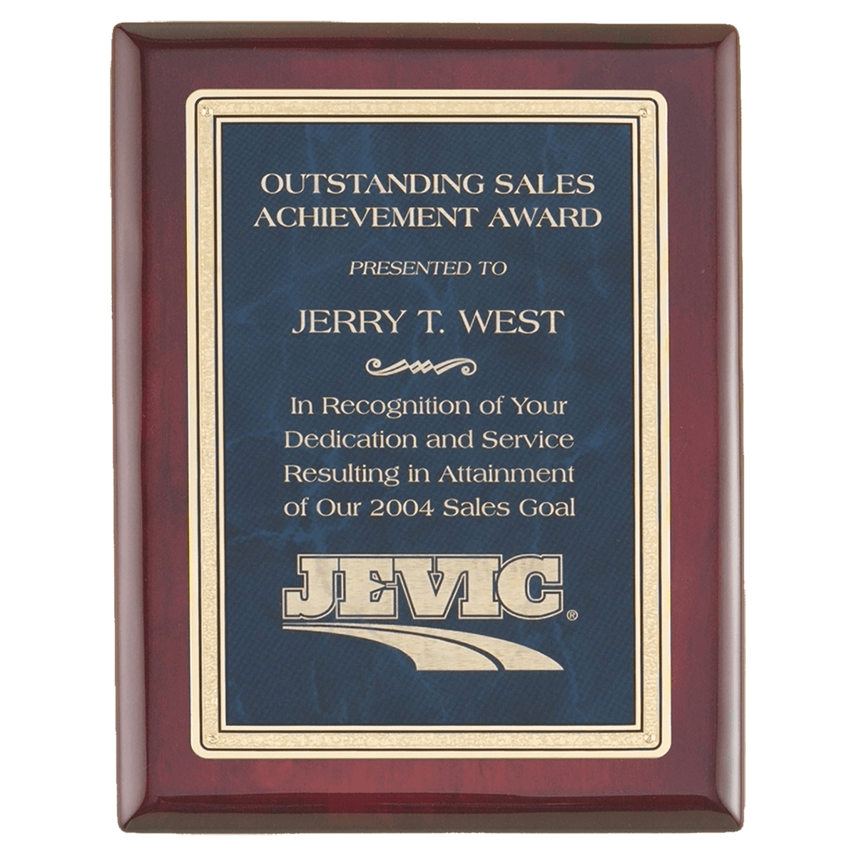 Premium Rosewood Piano Finish Plaque with Sapphire Marble Plate