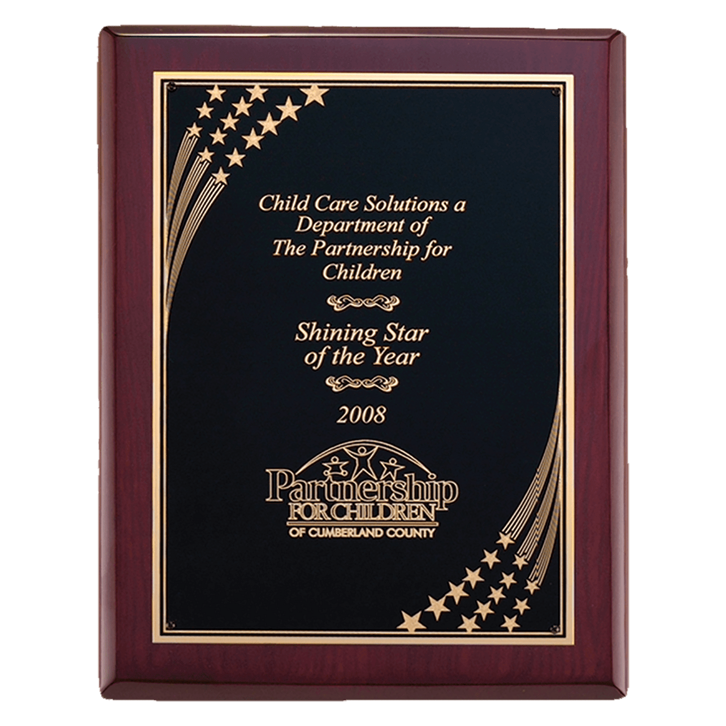 Rosewood Piano Finish Shooting Stars Plaque