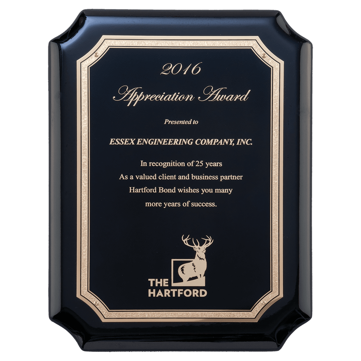 Black Piano Finish Plaque with Black and Gold Plate