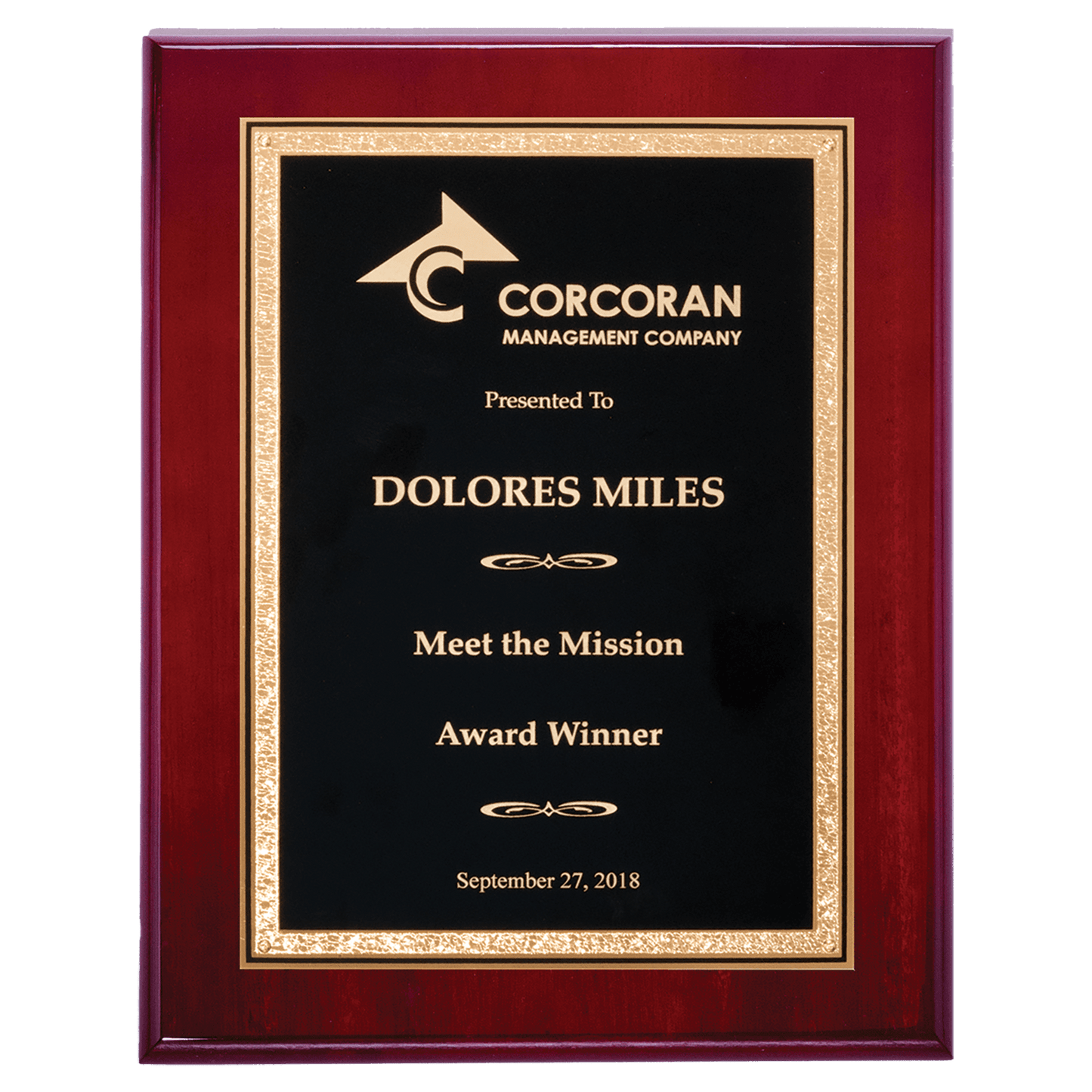 Piano Finish High Luster Plaque with Black Plate