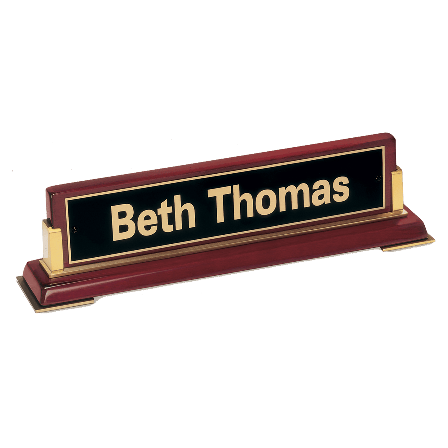 Rosewood Nameplate and Gold Accents with Black Plate