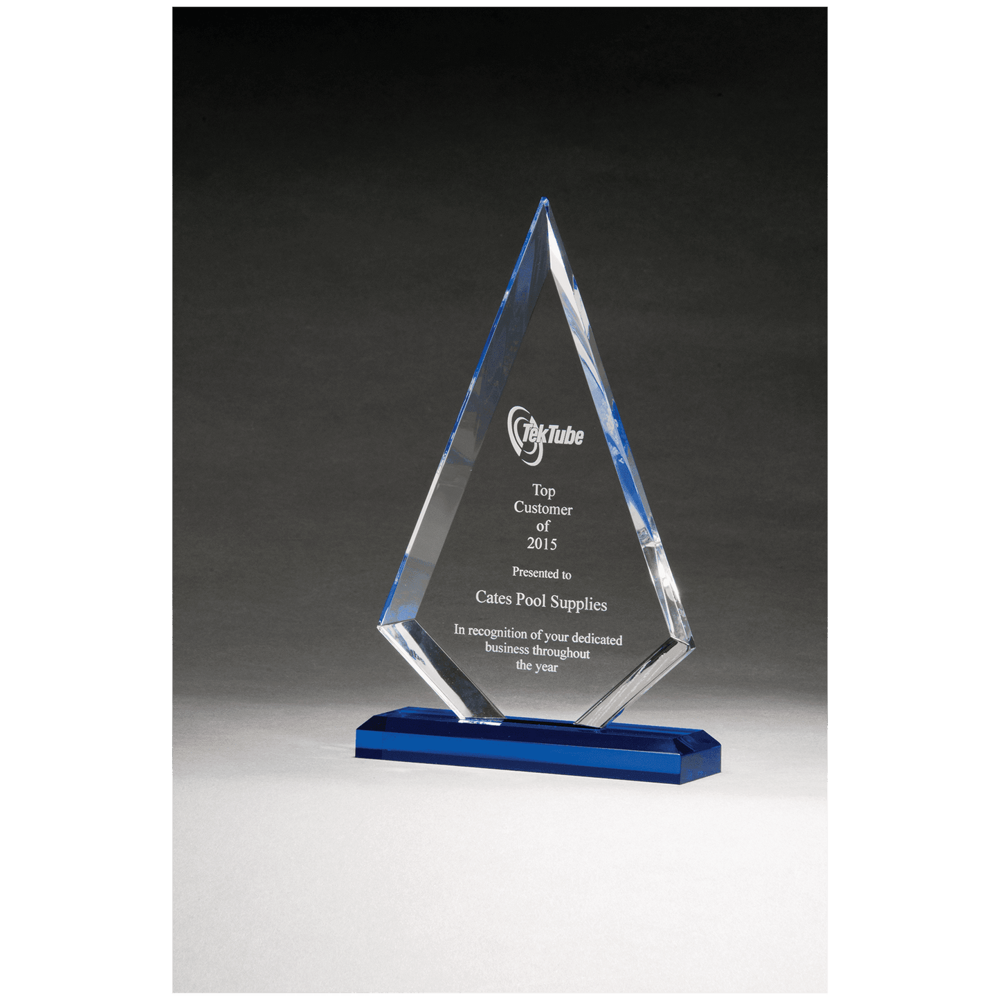 Arrow Series Clear Acrylic with Blue Highlights and Blue Base