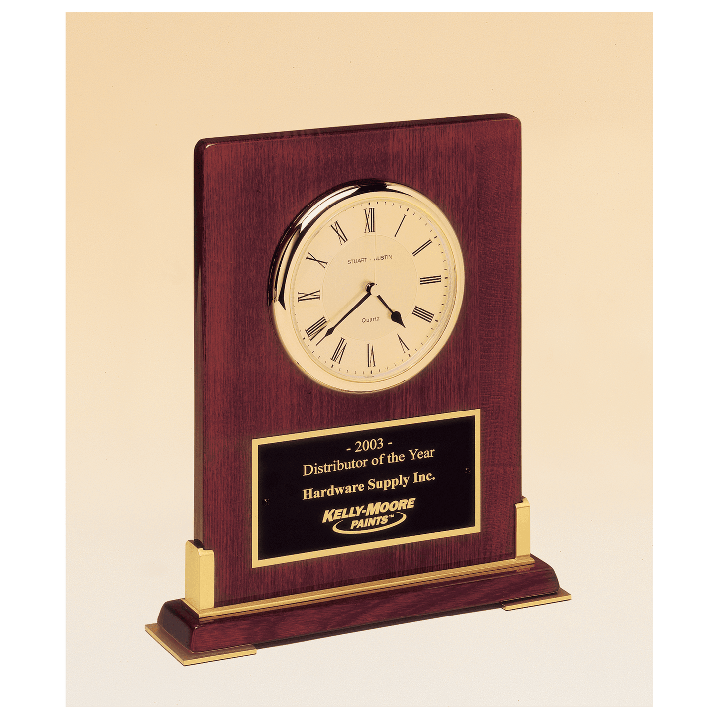 Rosewood Piano Finish Wood Desktop Clock
