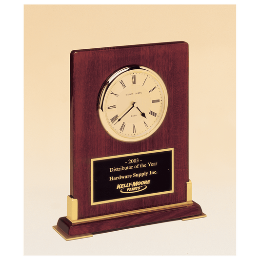 Rosewood Piano Finish Wood Desktop Clock