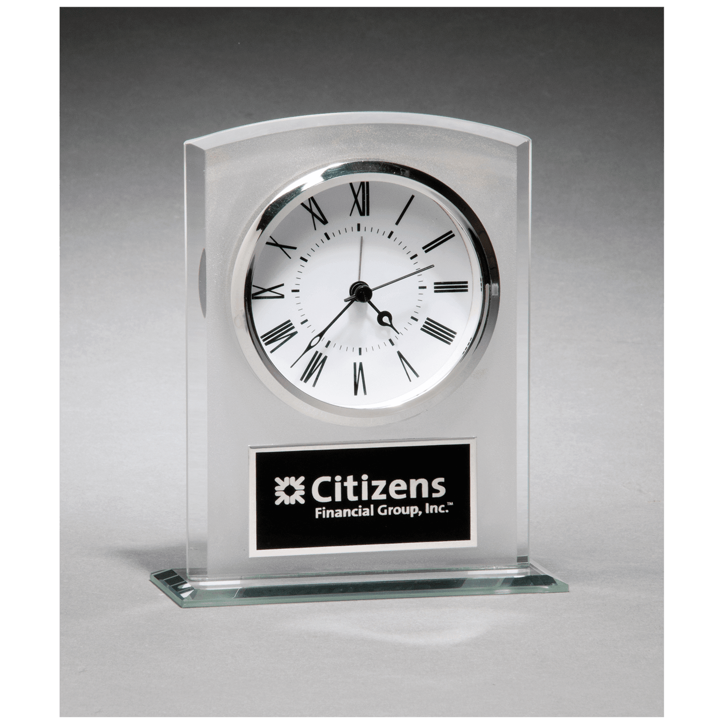 Glass Clock with Frosted Top