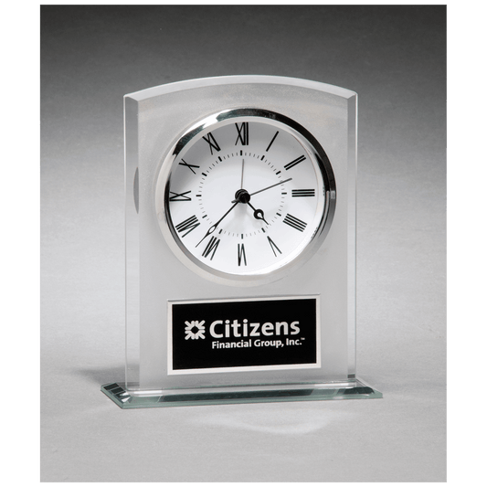 Glass Clock with Frosted Top