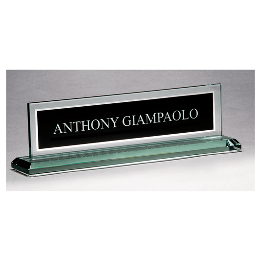 Glass Nameplate with Black Silkscreen