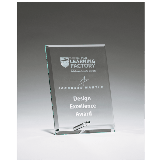 Clear Glass Award with Silver Plated Easel Post