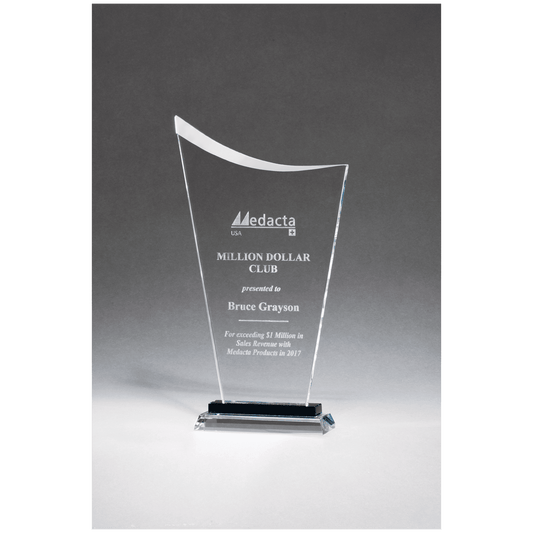 Contemporary Clear Glass Award with Pedestal Base