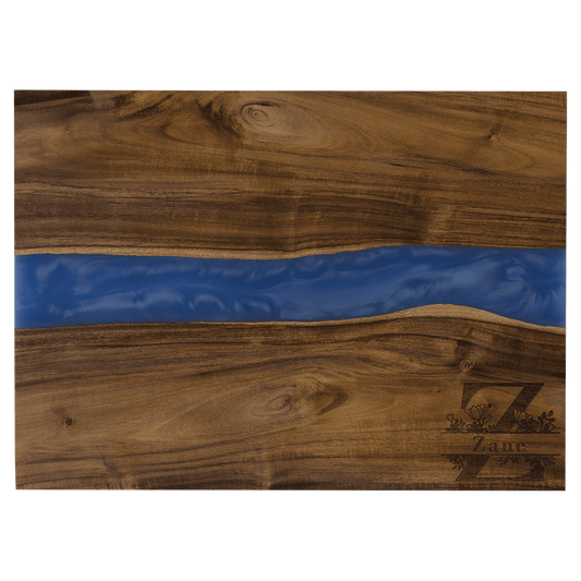 Acacia with Blue Pearl Resin Serving Board