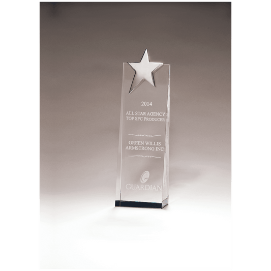 Crystal Trophy with Silver Star, Prism-Effect