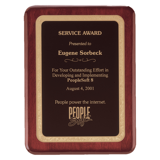 Rosewood Piano Finish Plaque with Rounded Corners
