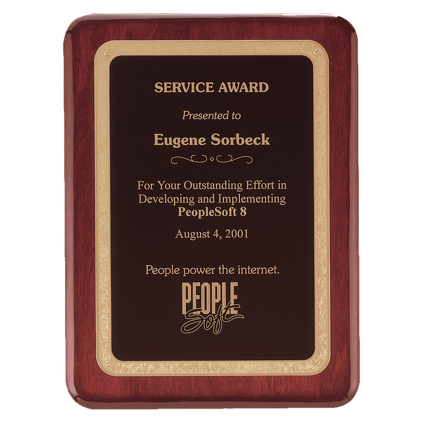 Rosewood Piano Finish Plaque with Black/Gold Florentine Design