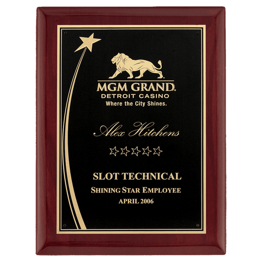 Rosewood Piano Finish Shooting Star Plaque