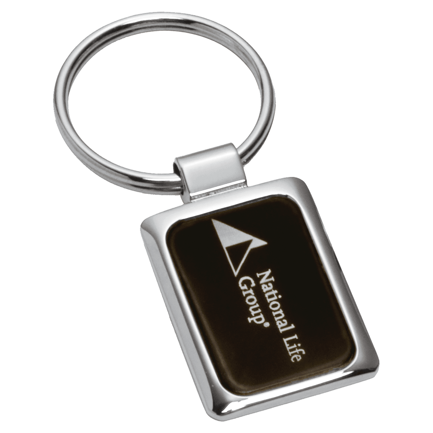 Chrome Plated Key Ring with Black Aluminum Insert