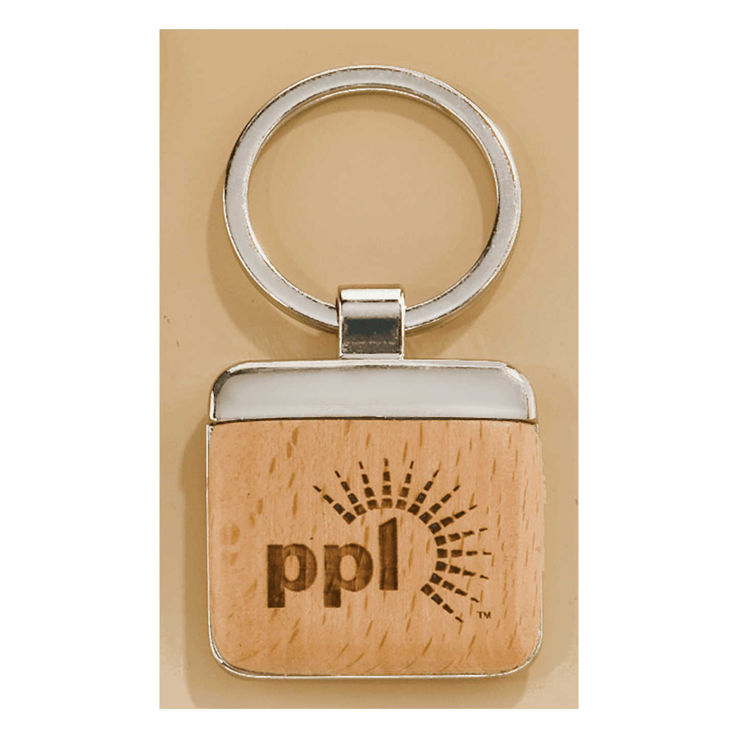 Silver Key Ring with Maplewood Insert