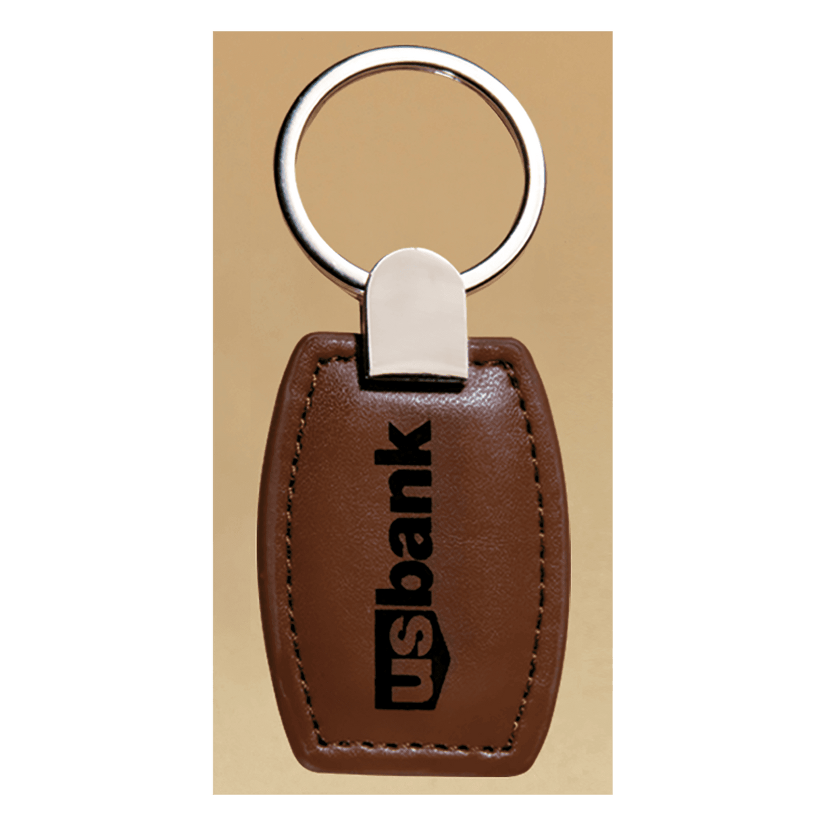 Leather Key Ring with Silver Hardware